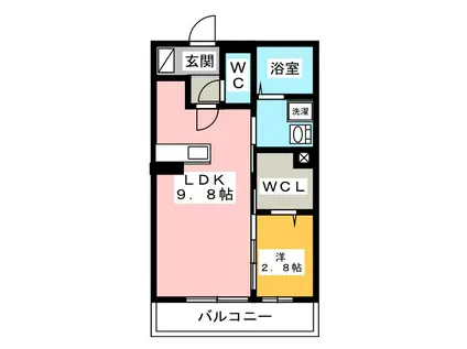 リエート中央町(1LDK/1階)の間取り写真