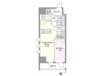 JPノイエ上野稲荷町(1LDK/2階)の間取り写真