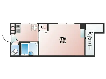 アキサダハイツ(1K/2階)の間取り写真