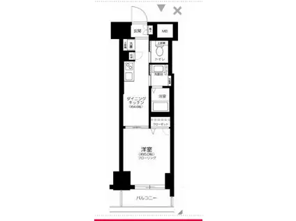 エステムプラザ芝公園(1DK/4階)の間取り写真