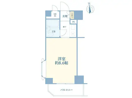 ダイアパレス池尻大橋(ワンルーム/8階)の間取り写真