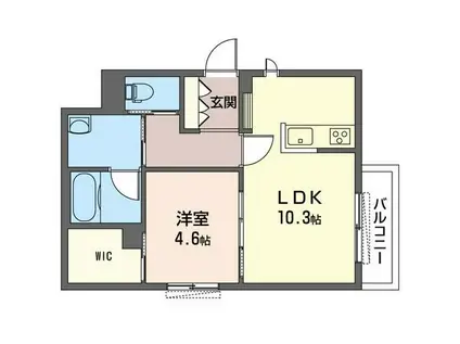 フルール II(1LDK/1階)の間取り写真