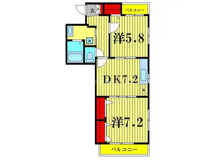 GENSEIBOH(2DK/3階)の間取り写真