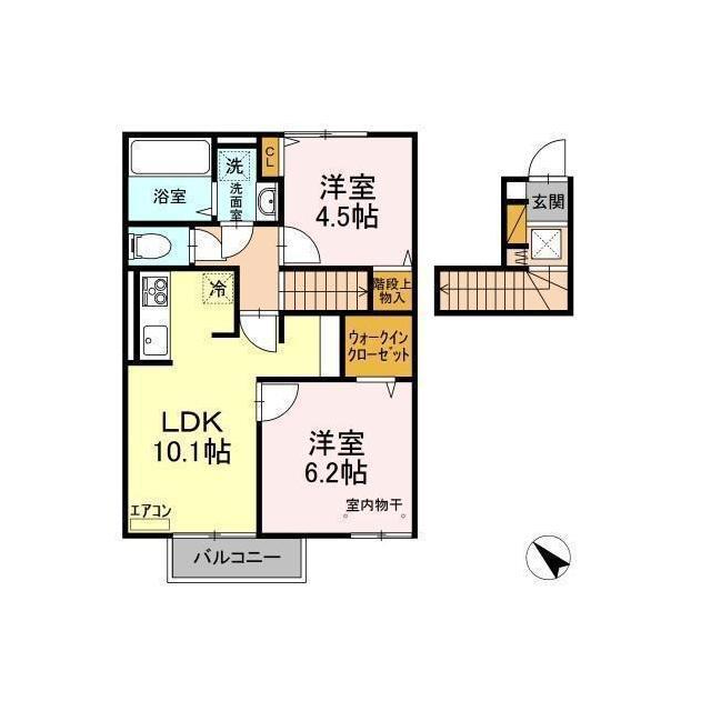 SOLARIE MIDORINO II(2LDK/2階)の間取り写真