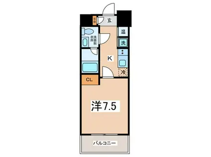 レジデンス・ナンワ(1K/12階)の間取り写真