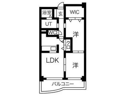 クレモナ山手(2DK/3階)の間取り写真