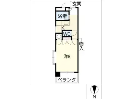 アレフI(1K/2階)の間取り写真