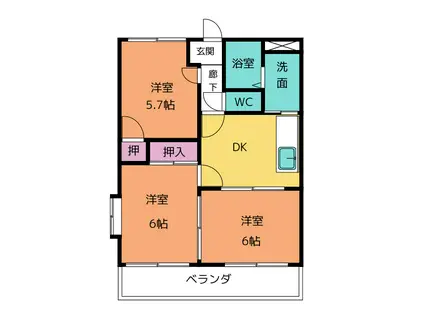 PASTORALE(3DK/2階)の間取り写真