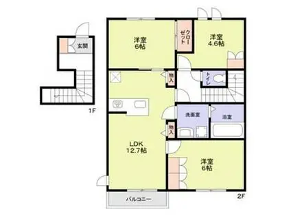 フォレ トゥーナ(3LDK/2階)の間取り写真