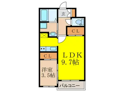 PROSPER ALBION(1LDK/2階)の間取り写真