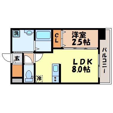 MODERN PALAZZO 長崎 CENTRAL(1LDK/3階)の間取り写真