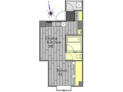 マンションキリイ(1LDK/2階)の間取り写真