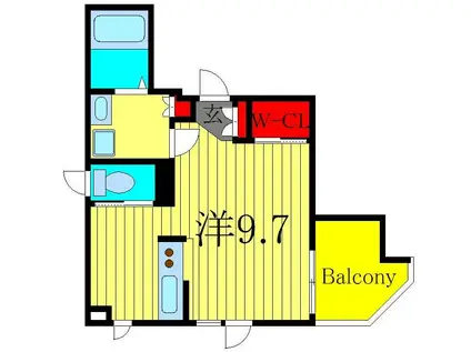 リヴェールタワー綾瀬(ワンルーム/12階)の間取り写真