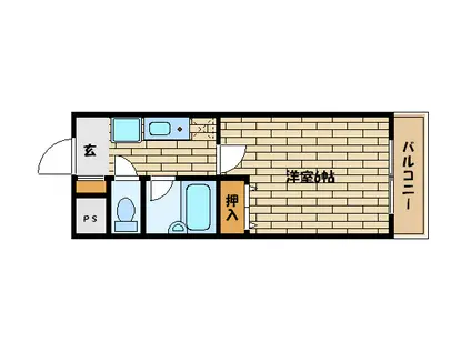 エスペランサ御影(1K/4階)の間取り写真