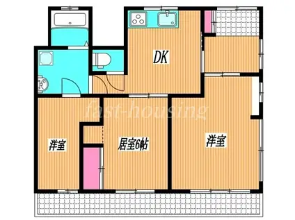 コーポひのき(3DK/2階)の間取り写真