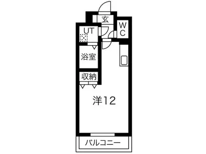 グランフォレストH(ワンルーム/3階)の間取り写真