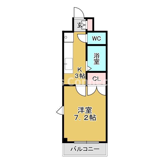 ソレイユハイツ泉中央(1K/2階)の間取り写真