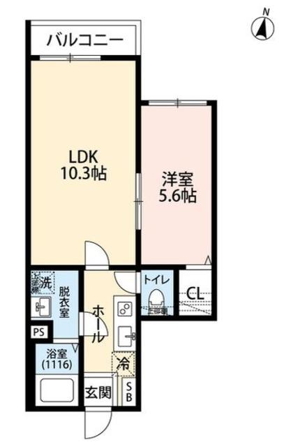 エクセラン柴崎町(1LDK/2階)の間取り写真