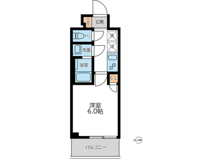 オーキッドレジデンス西川口(1K/6階)の間取り写真