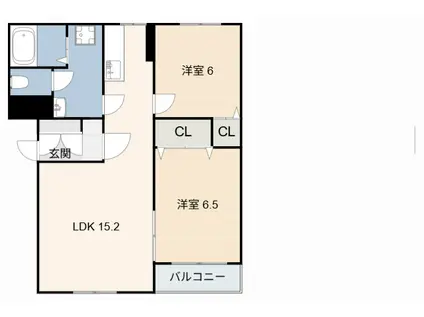 メゾン東側(2LDK/1階)の間取り写真