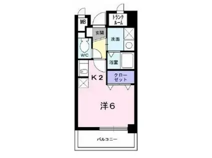 エレガンラルジュII(ワンルーム/4階)の間取り写真