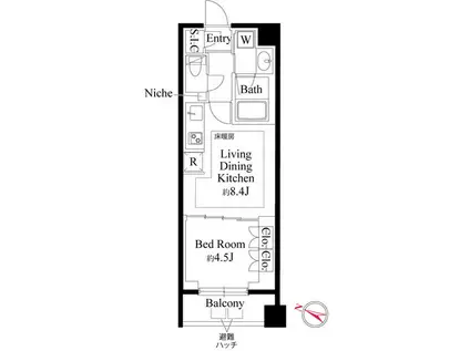 343レジデンス目黒I(1LDK/3階)の間取り写真
