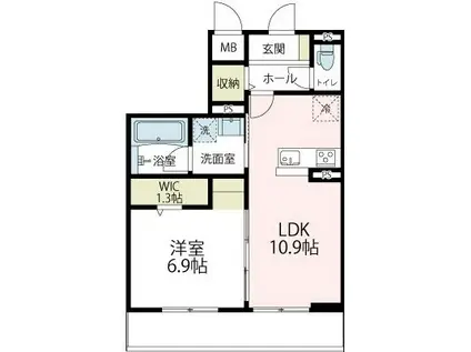 ヴァローレⅢ(1LDK/1階)の間取り写真