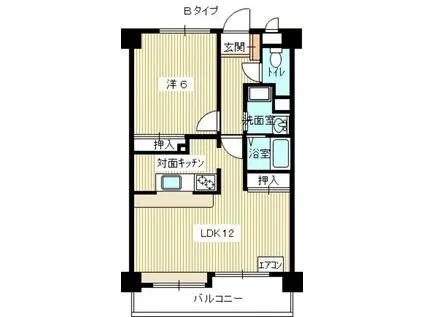 シャルム大和(1LDK/9階)の間取り写真
