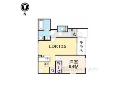 ファミーユタチバナ(1LDK/1階)の間取り写真