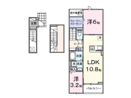 フラワーハイツ壱番館(2LDK/3階)の間取り写真
