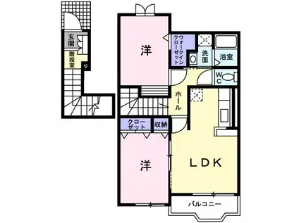 エテルノベルル I(2LDK/2階)の間取り写真