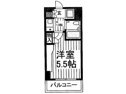 津田沼ダイカンプラザシティ(1K/4階)の間取り写真