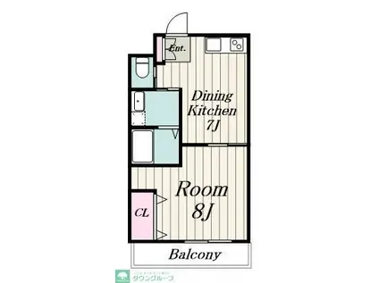 ノースジョイ(1DK/1階)の間取り写真