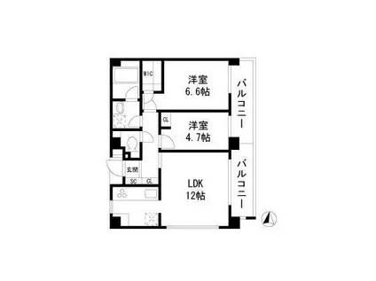 GRADITO RYOGOKU GRADITO RYOGOKU(2LDK/6階)の間取り写真