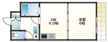 JCSマンション(1DK/2階)の間取り写真
