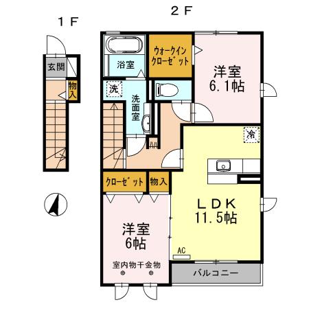 レトワール(2LDK/2階)の間取り写真
