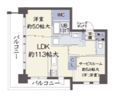 サンクステル(1SLDK/9階)の間取り写真
