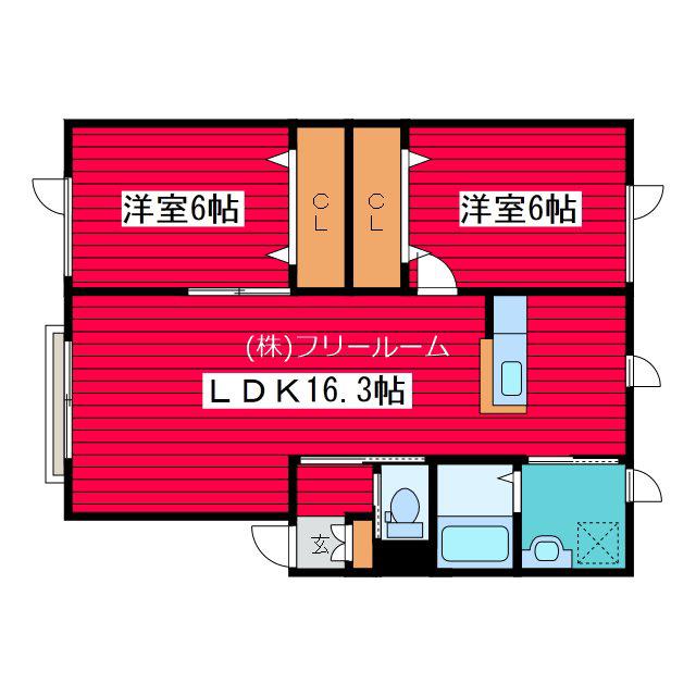 クレイン福住A(2LDK/1階)の間取り写真