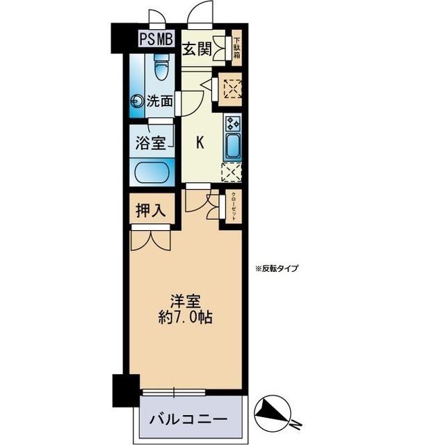 コンフォール高宮東(1K/3階)の間取り写真