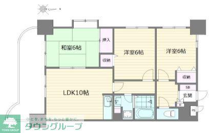 ラフォーレ藤崎(3LDK/4階)の間取り写真