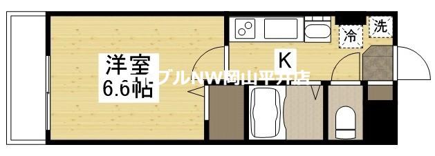 ウェーブレジデンス原尾島III(1K/2階)の間取り写真