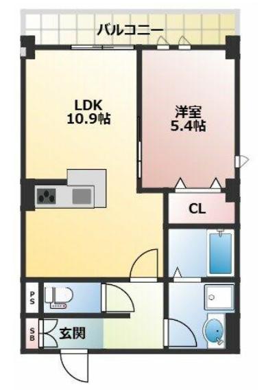PIN TOUJOURS(1LDK/1階)の間取り写真