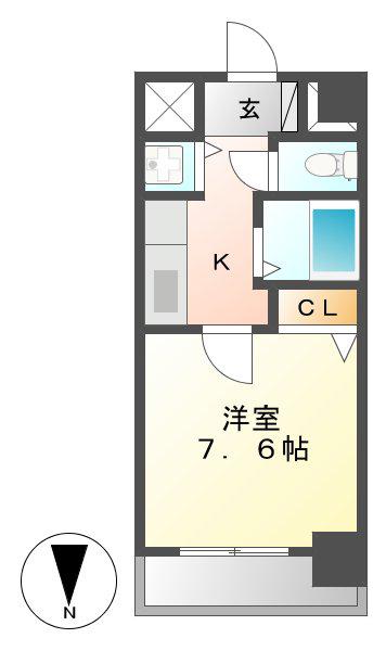プレサンス 名古屋STATIONアライブ(1K/13階)の間取り写真