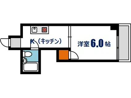 第2やたがいビル(1K/2階)の間取り写真