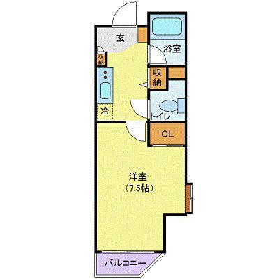 NSコート139REX新橋(1K/4階)の間取り写真