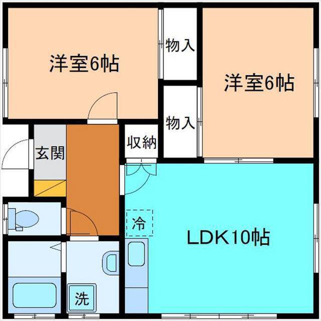松本ハイツ高尾(2LDK/2階)の間取り写真