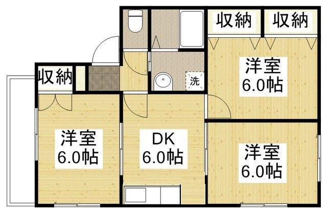メンバーズタウン草戸I(3DK/2階)の間取り写真
