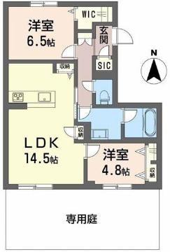 グランスト(2LDK/1階)の間取り写真