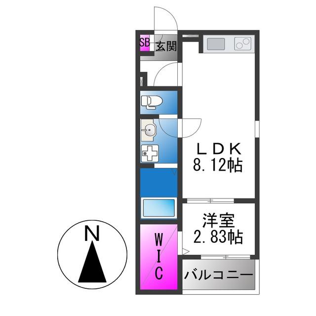 FSTYLE東大阪本庄2号館(1LDK/1階)の間取り写真