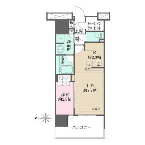 リニアゲートタワー名古屋(1LDK/13階)の間取り写真